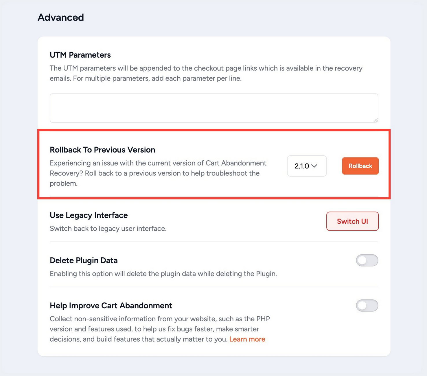Cart Abandonment Recovery guided onboarding screen showing step-by-step setup flow for new users in the WordPress admin