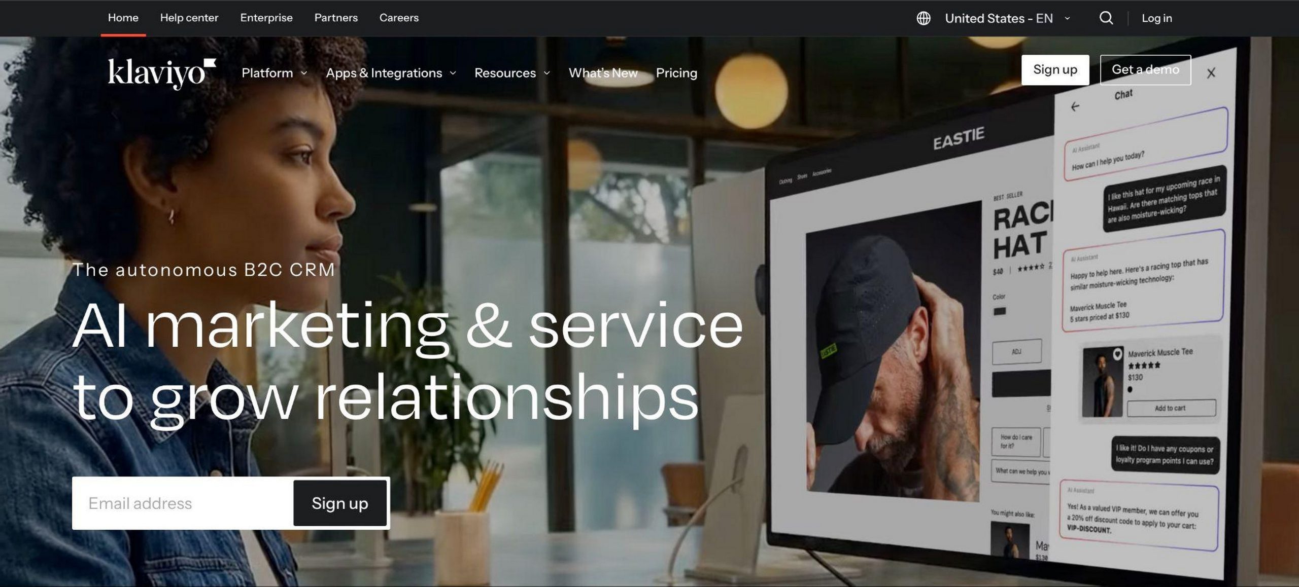 Klaviyo email marketing and cart abandonment platform interface showing automation workflows and audience segmentation