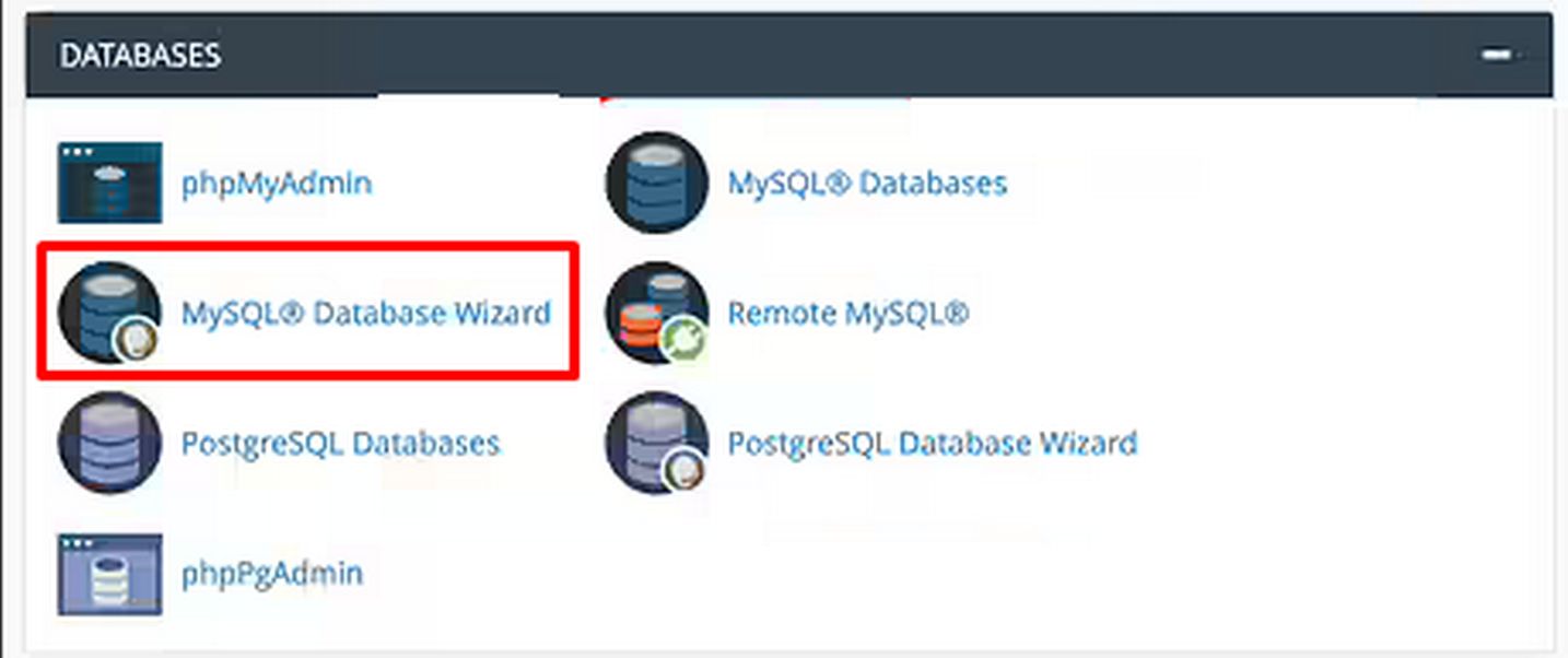 mySQL database wizard
