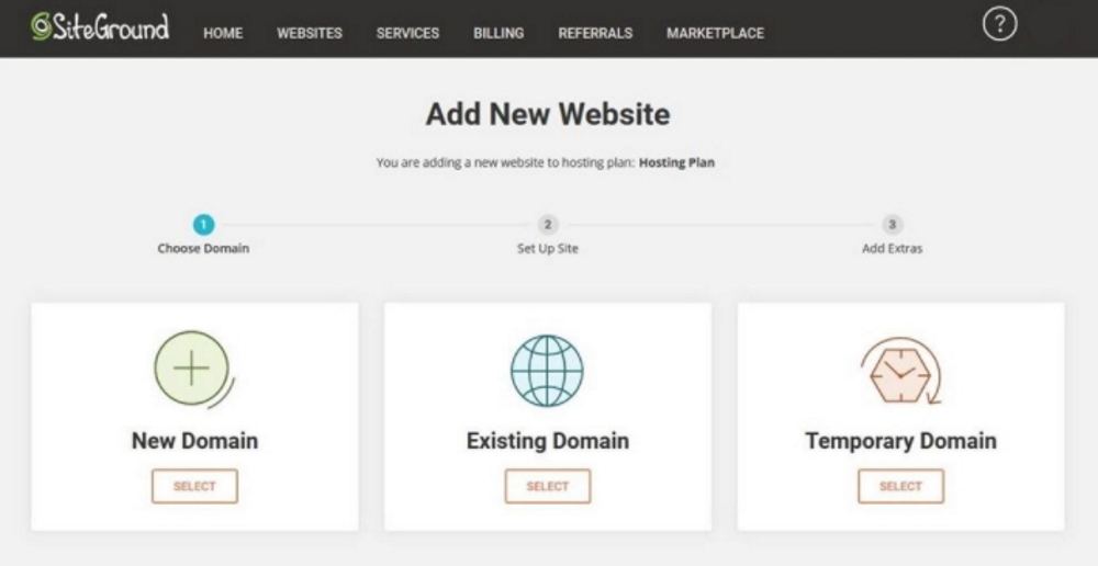 SiteGround hosting setup