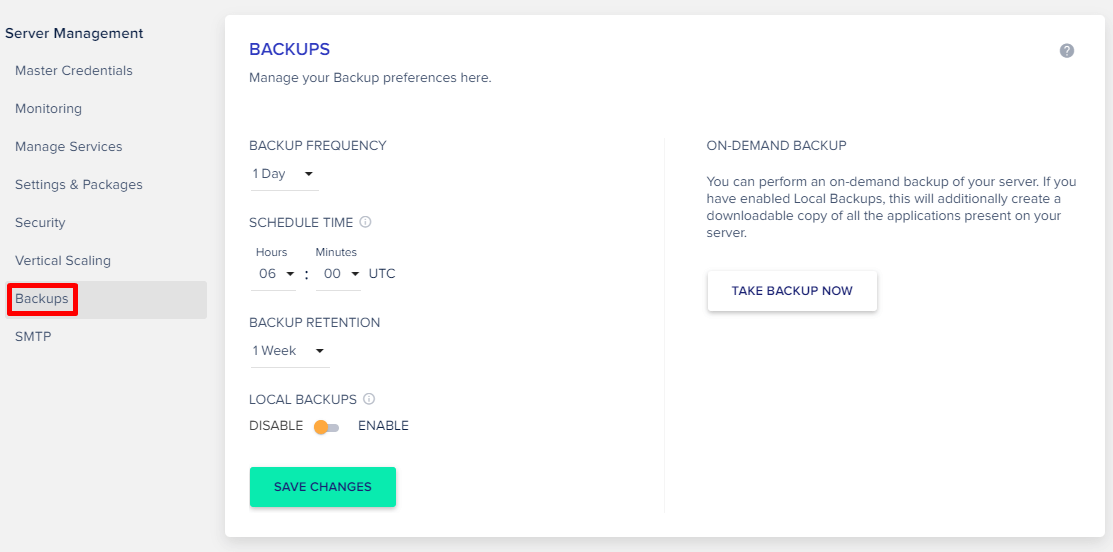 Cloudways Backups