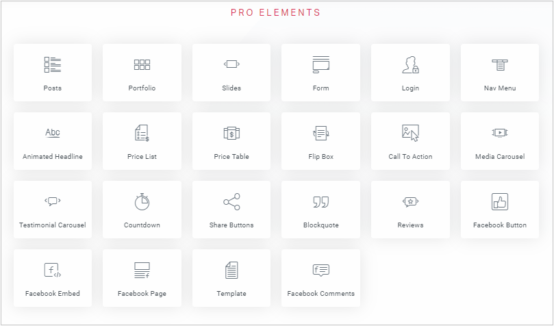 Elementor Pro modules