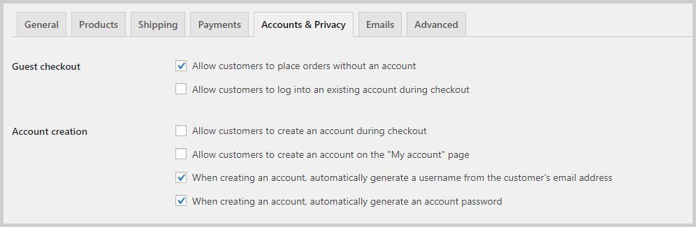 accounts and privacy