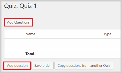 add questions to quizzes