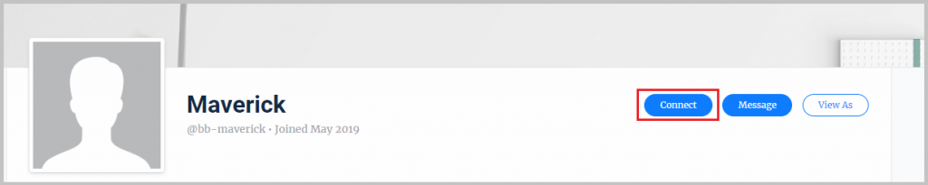 blue Connect button on user profiles