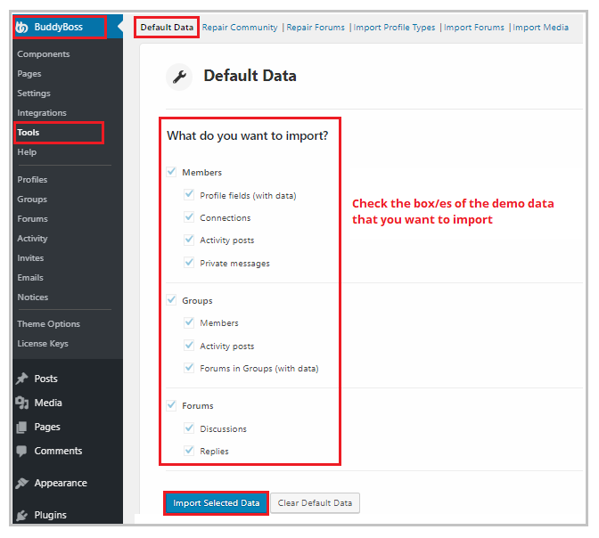 importing demo data