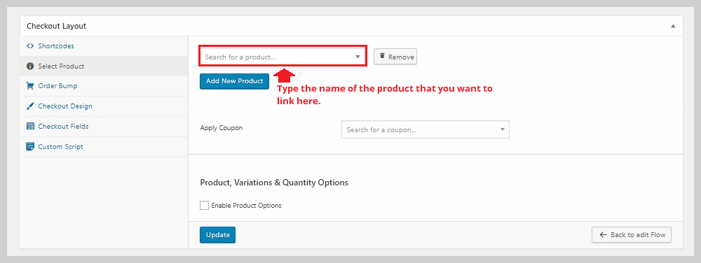 adding a product to checkout page