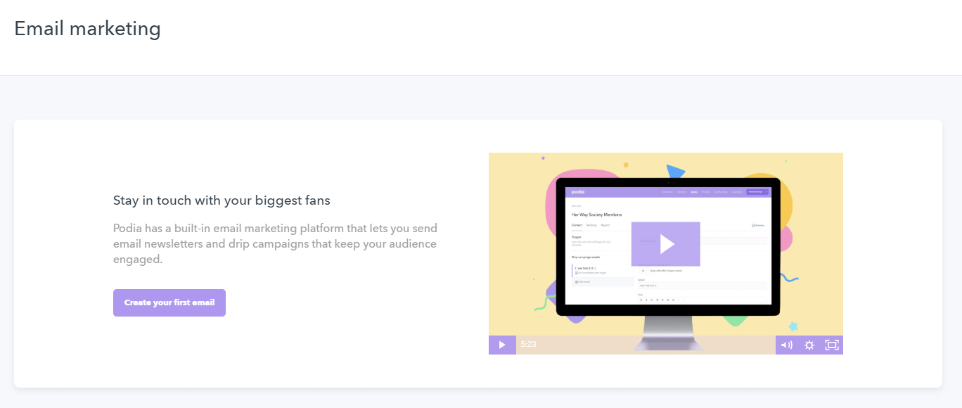 Podia Email Marketing