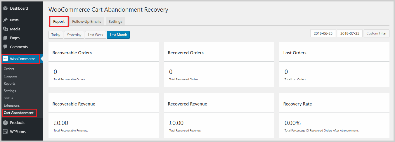 recoverable orders cart abandonment