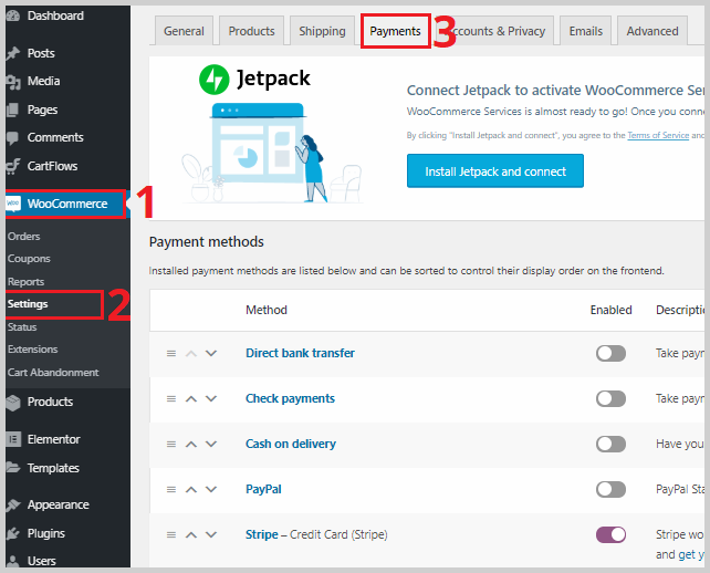 woocommerce payment gateway settings