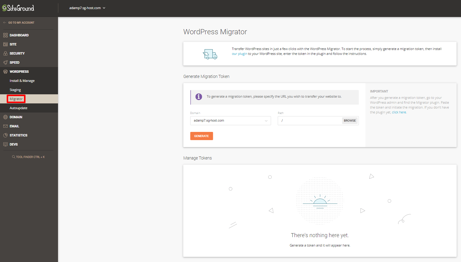 SiteGround Migration Tool