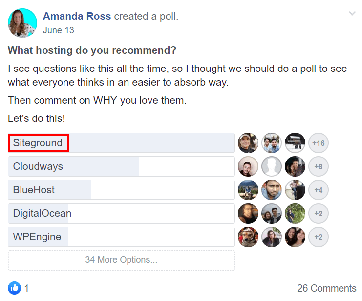 SiteGround Tops Facebook Group Survey 1