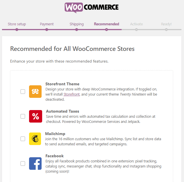 WooCommerce recommended addons