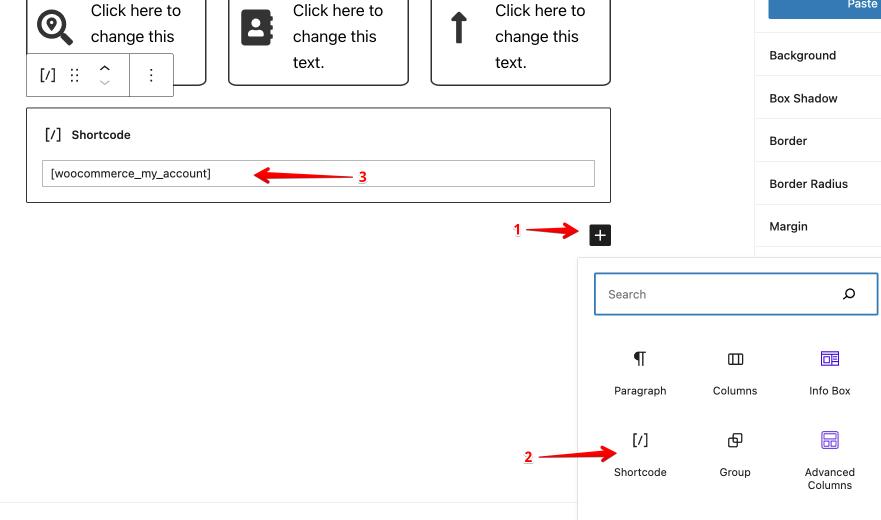 add WooCommerce shortcodes