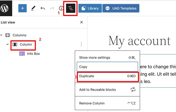 duplicate the column