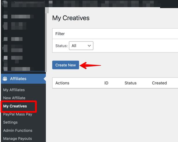 add creatives for affiliates