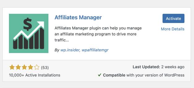 install affiliate manager plugin