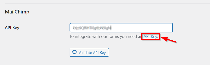 Add MailChimp API key in Elementor