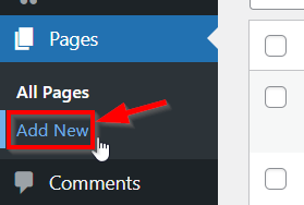 Adding new page in WordPress