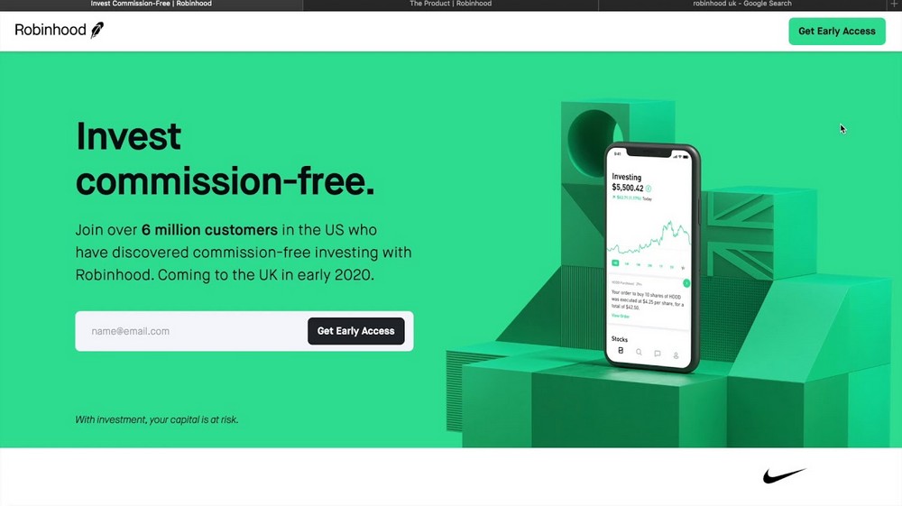 Robinhood coming soon page