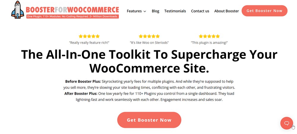 Booster for WooCommer homepage
