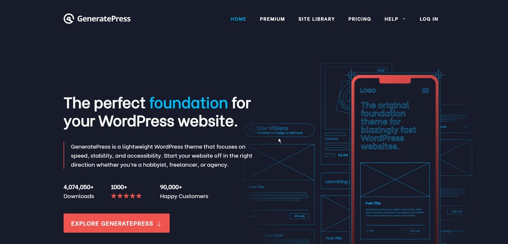 GeneratePress homepage