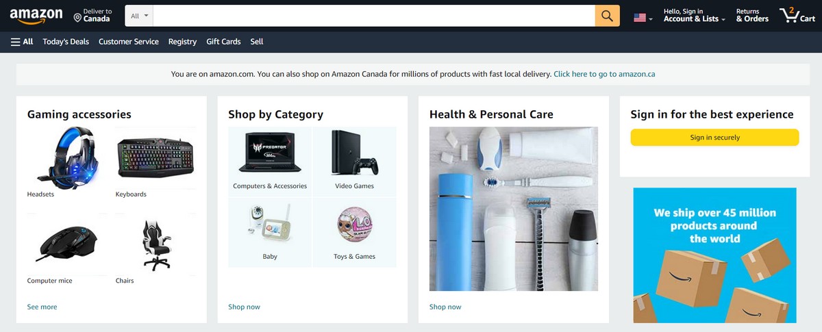 Product filters Amazon