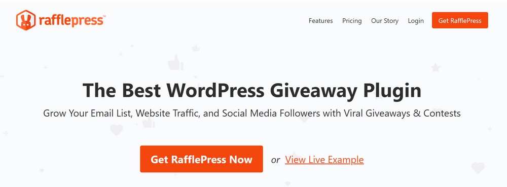 RafflePress homepage