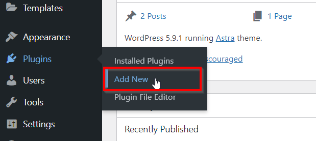 Add new plugin in WordPress