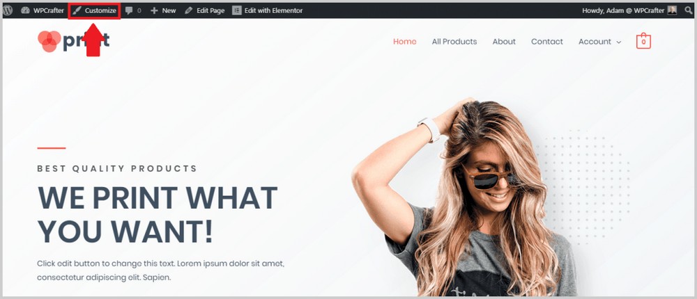 customize WordPress theme