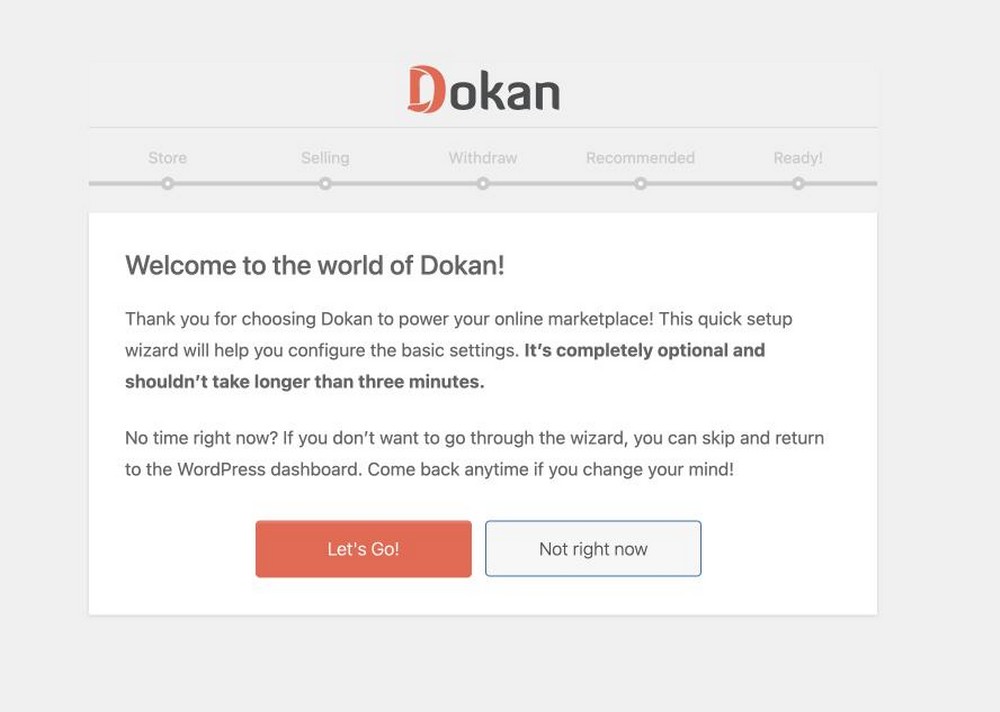 dokan installation wizard