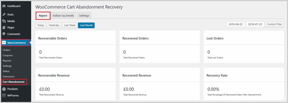 recoverable orders cart abandonment