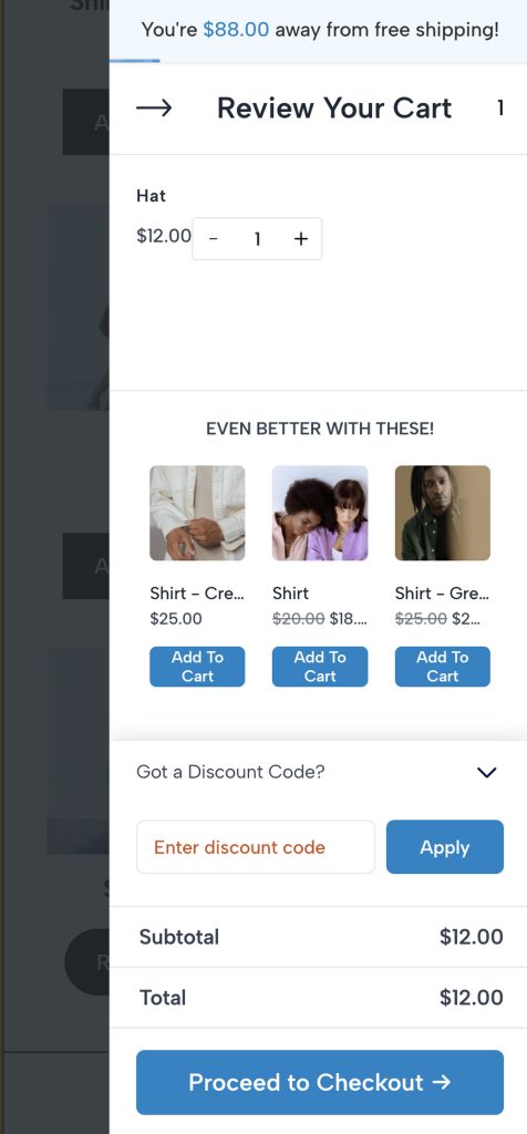Mobile friendly cart slide-out