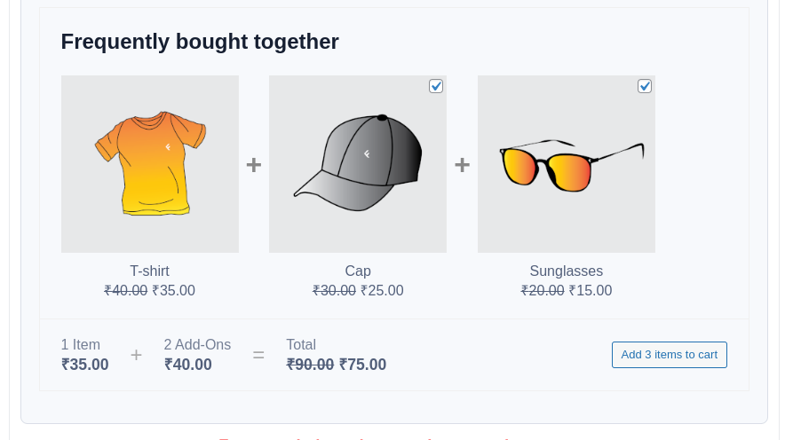 UpsellWP frequently bought together